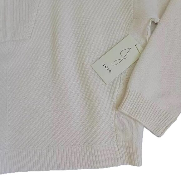 😊Joie 100% Cashmere Sweater Mock Neck 1/4 Zipper Front Long Sleeves Wm Sz L NWT - Picture 6 of 9